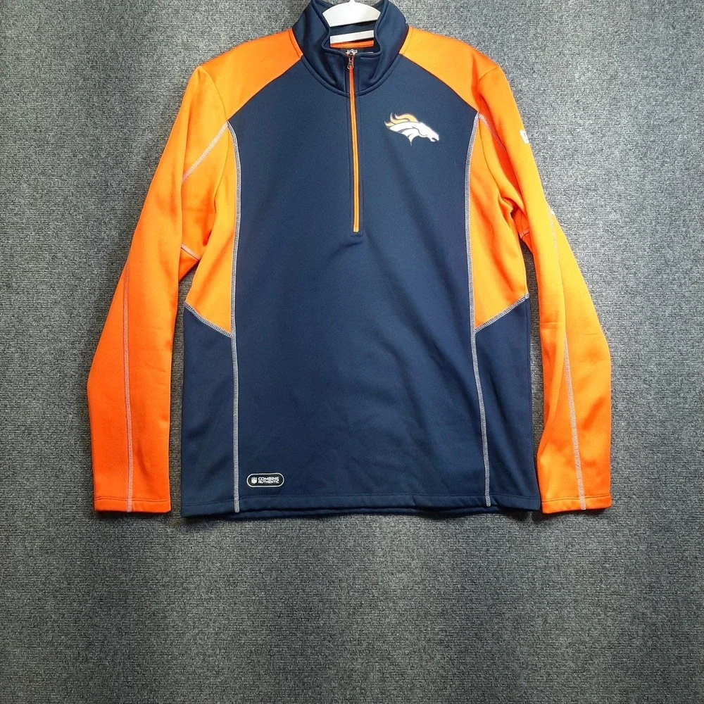 New Era Denver Broncos Men's NFL Combine Authentic 1/4 Zip Pullover Size Large